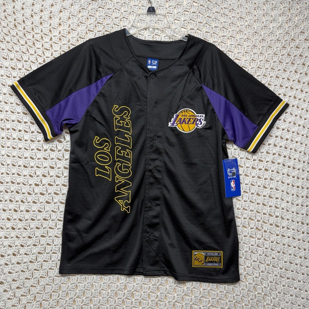 Los Angeles Lakers NBA Baseball Jersey Size M Ultra Game Black Stitched NWT
